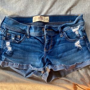 Hollister low rise denim shorts.